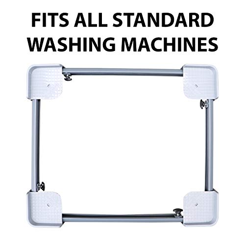 Image of Zureni Refrigerator Trolley with 360 Rotating Wheel Heavy Duty Adjustable Stand for Front or Top Load Washing Machine Fridge Dishwasher (Light Grey, Pack of 1)