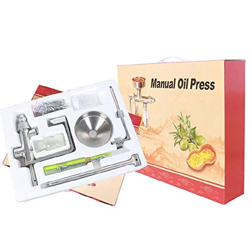 Hand Crank Oil Press Machine Household Manual Stainless Steel Oil Extractor Suitable For Peanut Nuts Seeds Sesames Olive Oil Press Machine Cold Press Oil Expeller (304) #TOP5