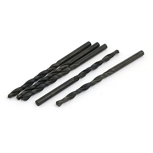 Aexit 3.2mm Dia Tool holder HSS 2-Flute Straight drill hole Twist Drill Bit Black Drilling Tool 5pcs Model:90as345qo601
