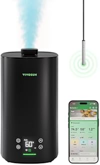 VIVOSUN AeroStream H05 Intelligent Wi-Fi Humidifier, 1.32 Gal / 5 L Humidifier with Temp & Humidity Probe, Smart Remote Control, Designed for Growers