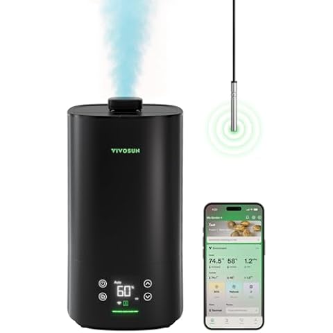 VIVOSUN AeroStream H05 Intelligent Wi-Fi Humidifier, 1.32 Gal / 5 L Humidifier with Temp & Humidity Probe, Smart Remote Control, Designed for Growers Cover