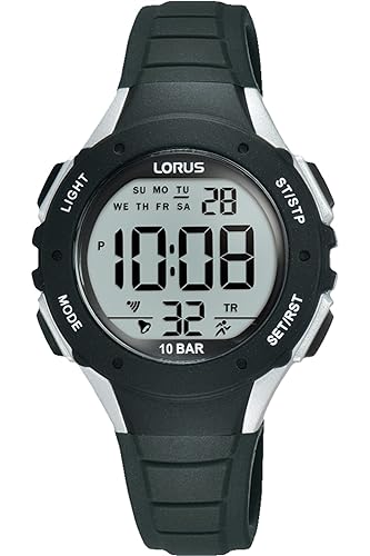 Montre LORUS numérique R2361PX9 étanche en silicone noir pour enfant
