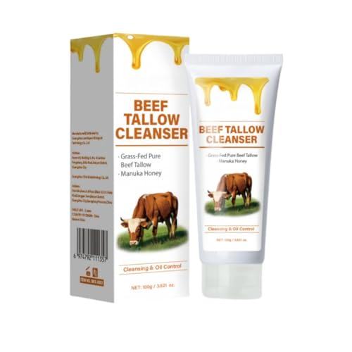 3PCS Grass-Fed Pure Tallow Tallow Honey Cleansing Milk- Gentle Hydrating Face Wash