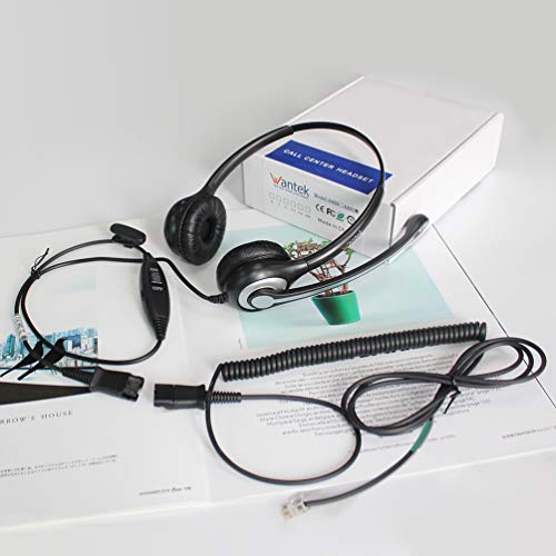 Wantek Corded Telephone Headset W/Noise Canceling Mic + Quick Disconnect, Compatible With Avaya 1416 2410 9508 Aastra 6757I Allworx 9212 Plantronics S12 Mitel 5330 Digium Landline Deskphones(602Qs1) #TOP6
