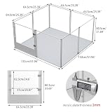 BingoPaw Acryl Wurfkiste Hunde Laufstall: Hundegehege Wohnung, 8-TLG Welpenauslauf 80 cm hoch, XXL Welpenlaufstall Indoor mit Tür und wasserdichte Boden