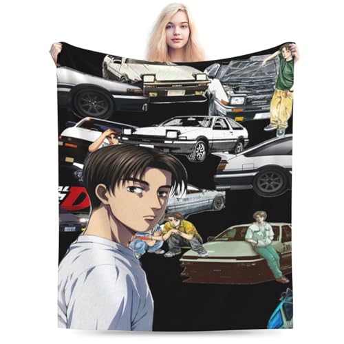 頭文字D 毛布 ブランケット 大判 フリーサイズ 暖かい 軽量 ふわふわ 一人用 ソファ ベッド オフィス 膝掛け 洗える 秋冬40"x30"