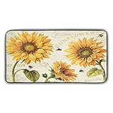 Vintage Bee Sunflower Kitchen Rugs and Mats Non-Slip Anti Fatigue Washable 39"x 20" Floral with News