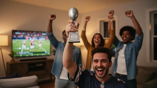 Same Day Awards Lil' Vince 10.75" Silver Fantasy Football Trophy - Customizable Replica Tower Award for Fantasy Football League Winner End of Season Championship
