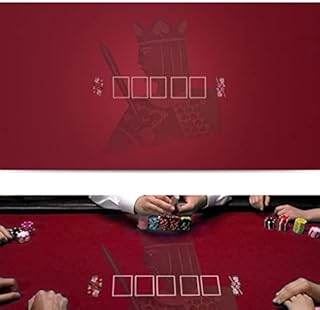 Texas Hold'em und 21 Blackjack ovaler Tischfilz mit King-Design, 274 x 142 cm, bequem für bis zu 10 Spieler, wasserdicht und tragbar