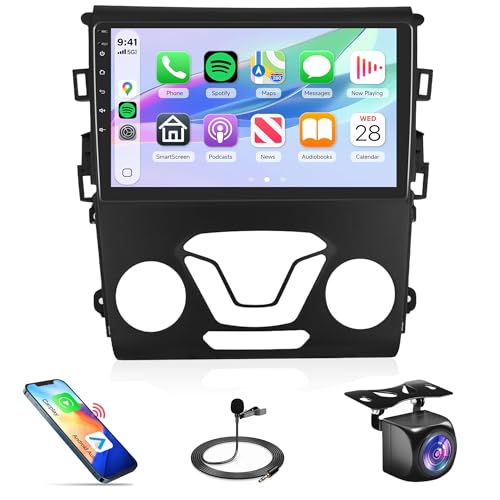 2G+64G Rimoody Android 13 Car Radio Stereo for Ford Fusion 2013-2019 for Ford Mondeo, Wireless Carplay Android Auto GPS Navigation WiFi 9 Inch Touch Screen Bluetooth FM/RDS +Backup Camera by Rimoody - Used condition - US$130.99