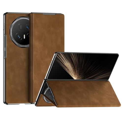 For Honor Magic V5 Case,Premium Suede Leather Flip Cover with Hard PC Back, with Magnetic Closure & Kickstand Slim Lightweight F