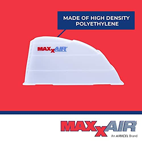 MAXXAIR Maxx I Original Vent Cover - Keep Rain Out & Let Fresh Air In, RV Roof Vent Cover, Zero-Leak Mounting System, Prevents Bugs & Leaves, Eliminates Stale Air, Smoke & Odors, White (00-933066)