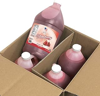 Strawberry Slushee Mix | Case of 4 x 1 Gallons - 512 oz | (Yields Approx. 385-12oz servings per case) | Mix 7 Parts Water With 1 Part Syrup