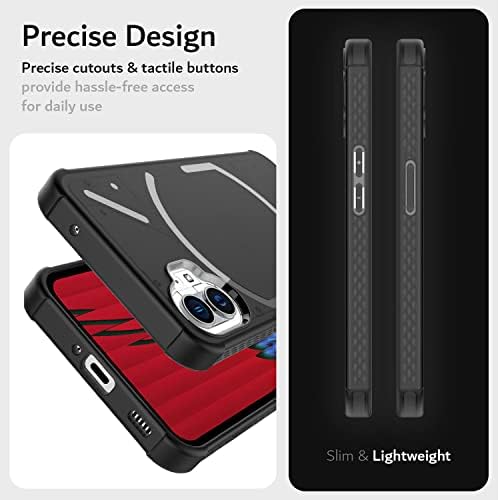 TUDIA Rugged Fit Designed for Nothing Phone 1 Case, [SKN] Anti-Fingerprint Shockproof Anti-Yellowing Slim Grip TPU Bumper Reinforced Corners Drop Protection Flexible Case Cover (Frosted Black)