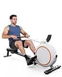 Copant Máquina de Remo Magnética, Máquina de Cardio con Soporte para Tableta, 32 Niveles de Resistencia Remadora para Uso en Casa MAX 136 kg, APP Control Pantalla LCD y Escenarios Virtuales Inmersivos