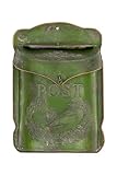 Creative Co-op DA5059 Green Embossed Tin Post Letter Box