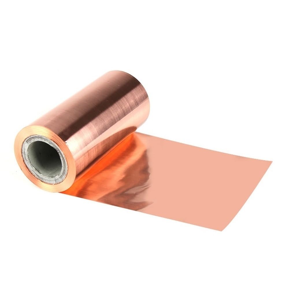 T2 Kupferfolienrolle 0,5/1 Meter, flexibler Metallstreifen, ultradünnes rotes Kupferfolienblatt for die Elektronik, 1 Stück(1x200x500mm)