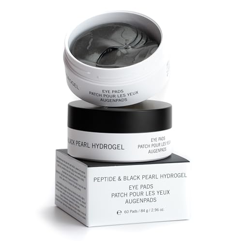 EGYPT-WONDER Peptide & Black Pearl Hydrogel – Luxuriöse Augenpads mit Hyaluron,Peptiden & Black Pearls – Anti-Aging, Feuchtigkeit & Strahlkraft – Kühlende Augenmaske gegen Augenringe & Falten
