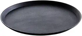 Bandeja Antiderrapante Redonda Plástico Para Servir Garçom 35cm