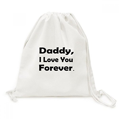 Sac à dos à cordon Love You Dad en toile de coton pour voyage