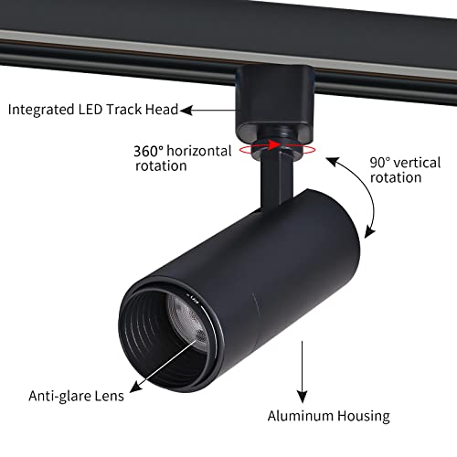 Ajbvp 5-Color LED Track Lighting Heads 12W Dimmable,Adjustable Beam Degree15°/24°/36°/45°/60°,2700K/3000K/3500K/4000K/5000K,Single Circuit H Track Lighting Heads Ceiling Fixtures (Black) by Ajbvp - Image 4