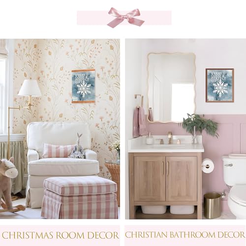 Image of LARTSFRO Christmas Winter Gifts Wall Art Decor Posters, Christmas Snowflakes Christian Room Bathroom Bedroom Dorm Wall Art Decor Aesthetic for College Teen Girls Gifts, Inspirational Bible Verses Winter Wall Decor, 10x8 Inch Set of 4 Pcs Christmas Pictures (UNFRAMED)