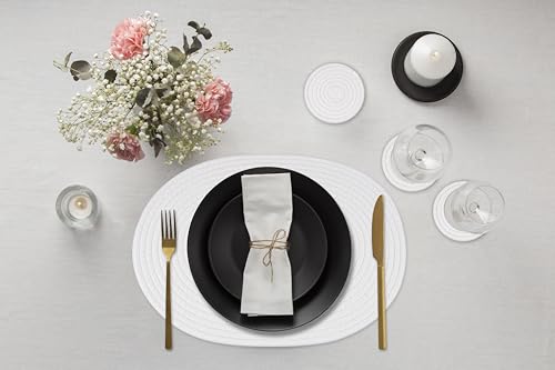 Handmade Boho Placemats Set of 6 Oval – Natural Woven Cotton Farmhouse Table Mats for Dining Table, Fall, Halloween, Thanksgiving, Christmas by Geichan - Used condition - Image 4