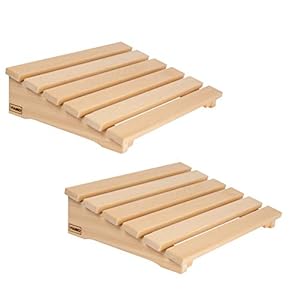 VIAMO® Sauna Kopfstütze Kopfteil Rückenlehne aus Abachiholz (Set aus 2 Stück), 39,5 cm x 30 cm