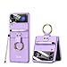 LIULANZ for Samsung Galaxy Z Flip 3 Case with Pen and Ring,Ultra Thin Matte Leather Anti-Drop Phone Cover with Camera Screen Protector for Samsung Galaxy Z Flip 3 5G