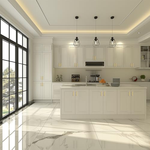HOME EDIT 20 Pack Gold Square Kitchen Cabinet Handles 3-1/2 Inch Brushed Brass Drawer Pulls Brass Dresser Handles Cupboard Door Handles for Cabinet Hardware Kitchen Drawer Pulls by HOME EDIT - Image 8