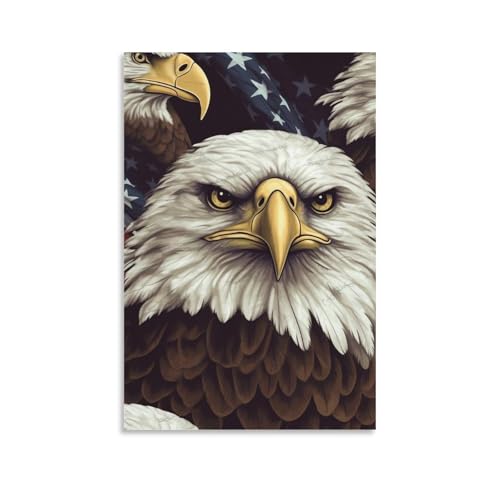 Toile murale Aigle à tête blanche décoration moderne salon chic 60x90cm