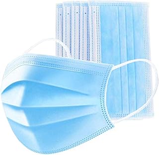 50 PCS 3-Ply Filter Disposable Face Masks, Anti-Spitting Facial Masks with Adjustable Earloop