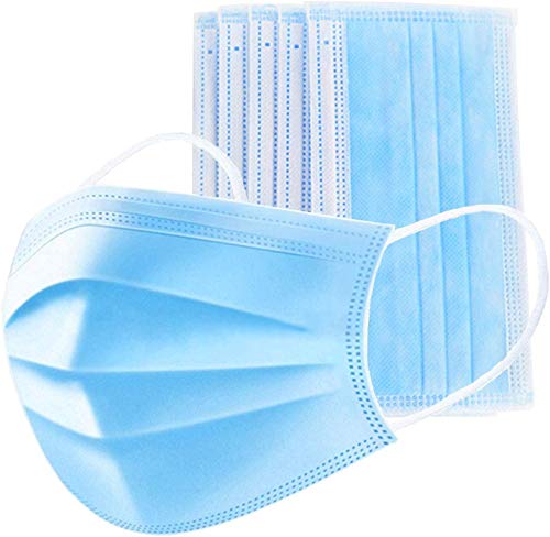 50 PCS 3-Ply Filter Disposable Face Masks, Anti-Spitting Facial Masks with Adjustable Earloop