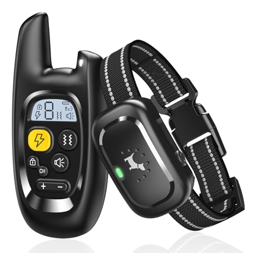 Dog Shock Collar – [2024 Newly Upgraded] Dog Training Collar with Remote, IPX7 Waterproof Electric Collar with Unique Shock-Lock, Rechargeable E-Collar for Small Medium Large Dogs All Breeds