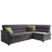 Produktbild Cavadore Ecksofa Pisoo / Eckcouch mit Schlaffunktion / L-Sofa mit hochwertigem Federkern im klassischen Design / Ottomane rechts / Größe: 245 x 89 x 161 cm (BxHxT) / Farbe: Grau (macciato)