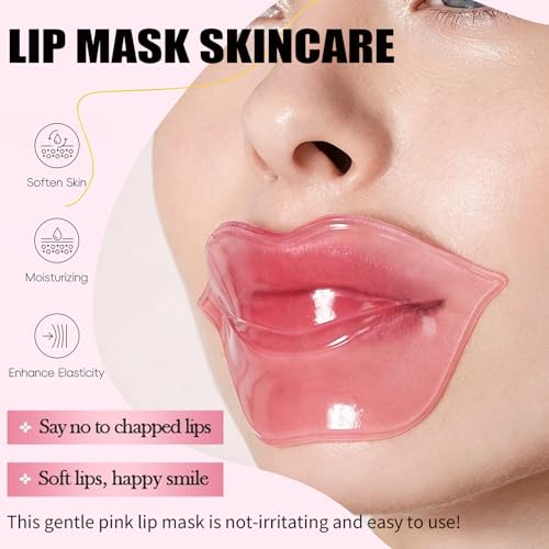 Charm Kiss 40 Pairs Lip Mask & Eye Mask, 24K Gold Crystal Gel Collagen Eye Patches, Bachelorette Party Favors, Bridesmaid Gifts, Bulk Gifts, Birthday Party Favors, Teacher Appreciation Gifts