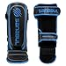 Sanabul Essential Kickboxing Shin Guards with Hook & Loop Straps Shin Pads for MMA Muay Thai and Martial Arts - Metallic Blue, S/M