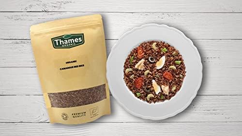 Organic Camargue Red Rice 1kg - Raw, Vegan, GMO-Free, High Fibre, Certified Organic - No Additives or Preservatives - Nutritious, Flavorful, and Sustainable - Thames Organic