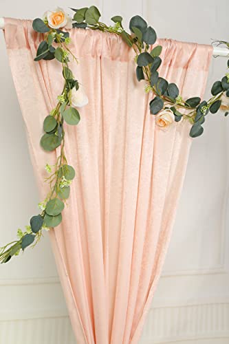 Sherway 2 Panels 4.8 Feet X 10 Feet Light Peach Thick Satin Wedding Backdrop Drapes, Non-Transparent Window Curtains For Party Ceremony Stage Decoration #TOP4