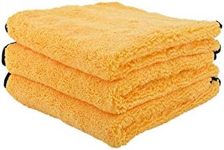 Chemical Guys MIC_506_03 Professional Grade Premium Microfiber Towels, Gold (16 Inch x 16 Inch) (Pack of 3) - Safe for Car Wash, Home Cleaning & Pet Drying Cloths