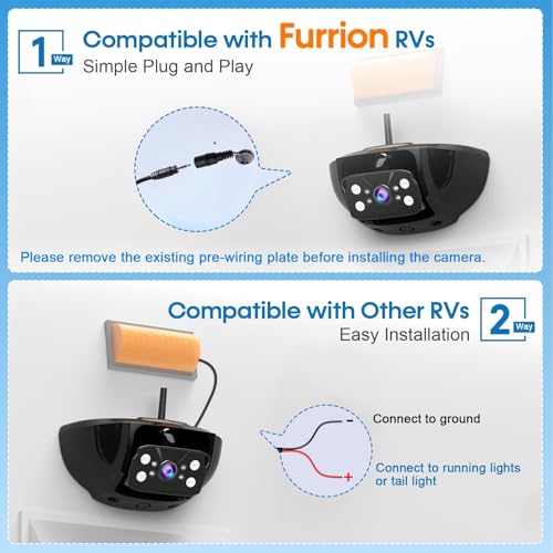 HD 1080P Wireless Backup Camera for RV: Easy Install for Furrion Pre-Wired by Fodkh - Used condition - Image 2