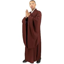Unisex Meditation Monk Robe Spring Autumn Loose Comfortable Traditional Buddhist Monk ClothesBlack,2XL