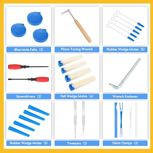 CONCHACIELO Professional Piano Tuning Kit: Universal Piano Tuning Tools Kit Set with Portable Case,Tuning Wrench, Wrench Fastener, Tuning Mute. for Tuning Beginner, Professional Tuner by Concha Cielo - Used condition - Image 2