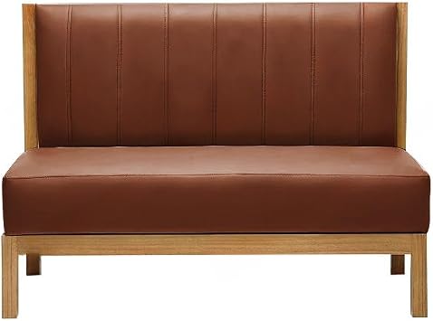 LAKIQ Upholstered Booth Bench - Solid Wood Frame Upholstered Dining Bench Settee Small Size 47 in for Restaurant Coffee Shop Cafe Dark Coffee