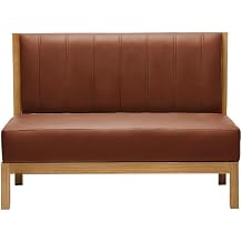 LAKIQ Upholstered Booth Bench - Solid Wood Frame Upholstered Dining Bench Settee Small Size 47 in for Restaurant Coffee Shop Cafe Dark Coffee