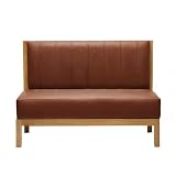 LAKIQ Upholstered Booth Bench - Solid Wood Frame Upholstered Dining Bench Settee Small Size 47 in for...