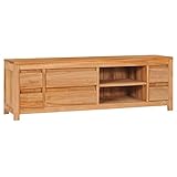 Material: Teak-Massivholz vidaXL Teak Massiv TV Schrank mit 6 Schubladen 2 Fächern Lowboard TV Möbel Sideboard Fernsehtisch Fernsehschrank HiFi-Schrank 120×30×40cm