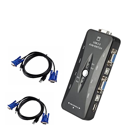 Commutateur KVM 4 ports USB 2.0 VGA pour partage de clavier et souris