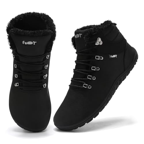Schuvox Zapatos Barefoot Botines Invierno Hombre Mujer Forro Cálido Botas de Nieve Impermeables Punta Ancha Antideslizantes Zapatillas de Caminar Unisex Negro 37EU Schuvox Zapatos Barefoot Botines Invierno Hombre Mujer Forro Cálido Botas de Nieve Impermeables Punta Ancha Antideslizantes Zapatillas de Caminar Unisex Negro 37EU