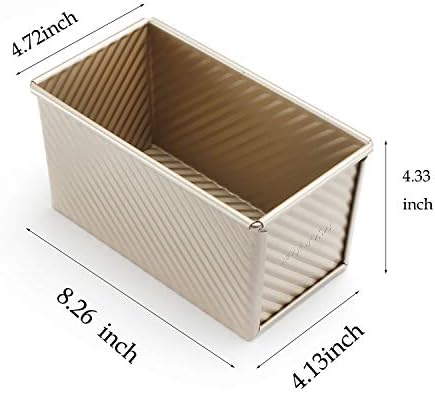 Loaf Tin Bread Toast Mold Deep loaf Pan Corrugated Non Stick Gold Aluminumed Steel No lid Included